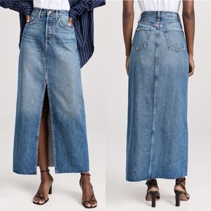 Favorite Daughter Medium Blue Denim High Rise A Line Sadie Maxi Skirt - 25